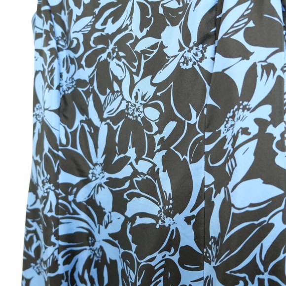 Ann Taylor Silk Blue Black Floral Shift Dress Sz 2 - Picture 6 of 8